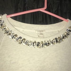 Beige beaded sweatshirt